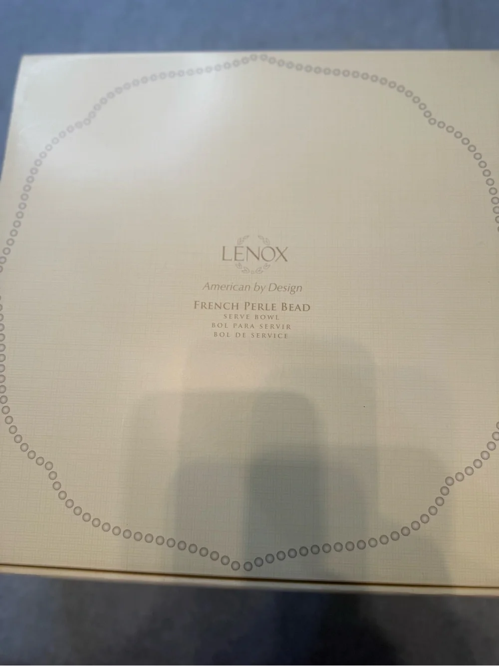 Lenox Ice Blue Oval Serving Bowl with Subtle Speckled Rim